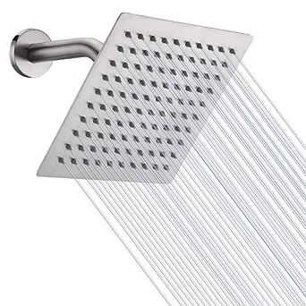 8 Inch Rain Shower Head Square High Flow Stainless Steel