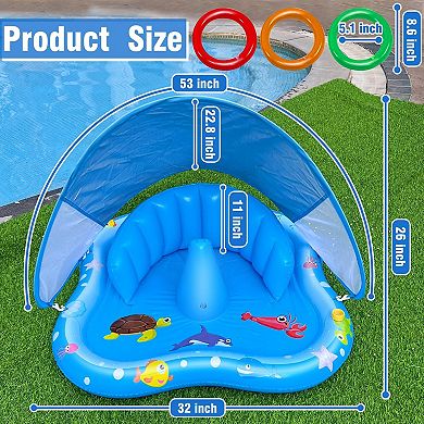 Play Mat Sprinkler Inflatable Pool Float Rings Backyard Water Toys