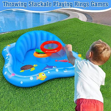 Play Mat Sprinkler Inflatable Pool Float Rings Backyard Water Toys