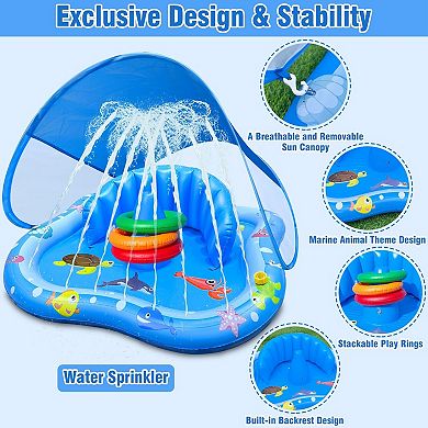 Play Mat Sprinkler Inflatable Pool Float Rings Backyard Water Toys
