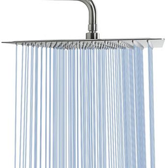 16 Inch Rain Shower Head Stainless Steel Square Rainfall Waterfall Ceiling Wall Mount