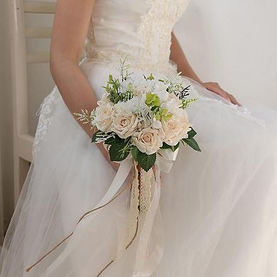9.5” Wedding Bouquet Artificial Roses Church Decoration