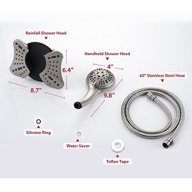 2.5 GPM Shower Head With Handheld Spray Combo Rainfall