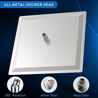 16” Rain Shower Head Square High Flow Ceiling Wall Mount