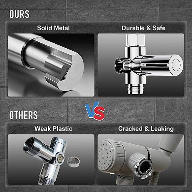 10” Rain Shower Head Handheld Combo 5 Spray Modes
