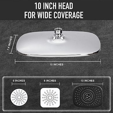 10” Rain Shower Head Handheld Combo 5 Spray Modes