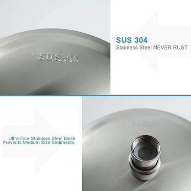 10" Rain Shower Head Ultra-thin Pressure Boosting High Flow Stainless Steel