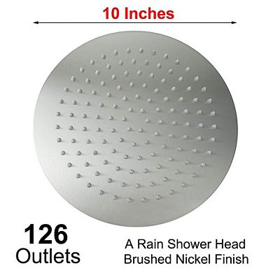 10" Rain Shower Head Ultra-thin Pressure Boosting High Flow Stainless Steel