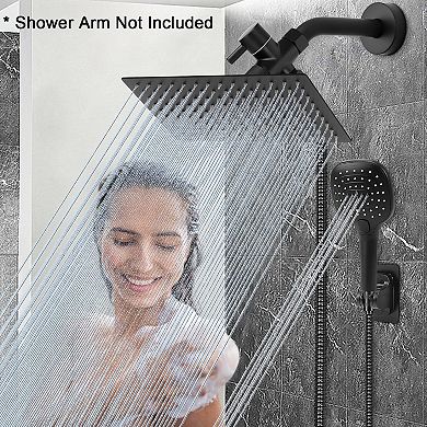 12” Shower Head Hose Rain Handheld Spray Push Button Flow Control