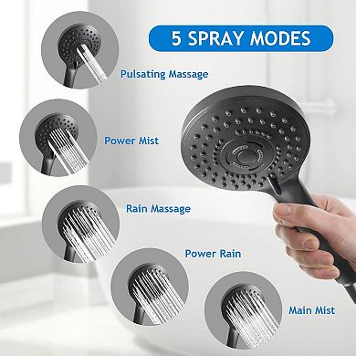 12" Rain Shower Head Set With Extension Arm And Handheld Combo Spray