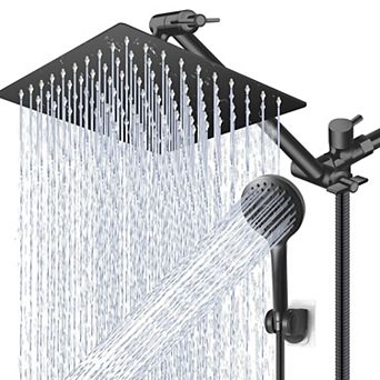 12" Rain Shower Head Set With Extension Arm And Handheld Combo Spray