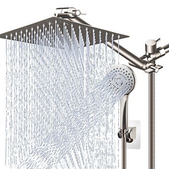 12" Rain Shower Head Set With Extension Arm And Handheld Combo Spray