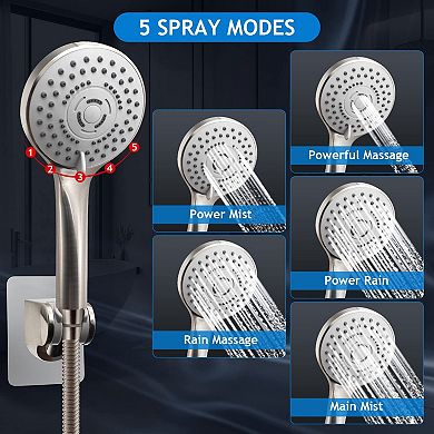 10" Shower Head Set Combo Rain Extension Arm Handheld Spray