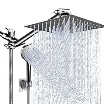 10" Shower Head Set Combo Rain Extension Arm Handheld Spray