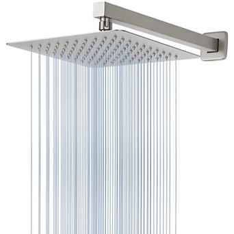 Metal Shower Head Extension Arm Waterfall Rainfall High Flow Square
