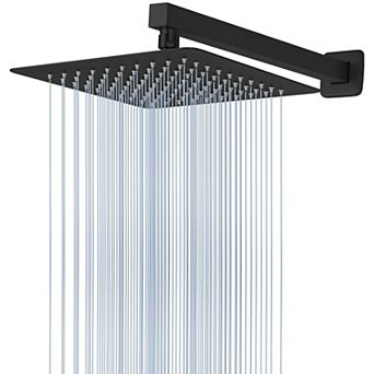 Metal Shower Head Extension Arm Waterfall Rainfall High Flow Square