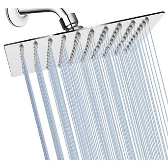 8” Square Rain Shower Head Stainless Steel Ultra Thin Self-cleaning
