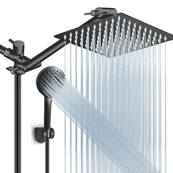 8" Shower Head Set Combo Rain Extension Arm Handheld Spray Hose