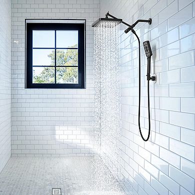 12" Rain Shower Head Handheld Spray Combo Adjustable Dual Waterfall