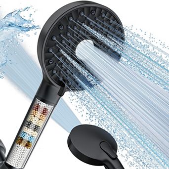 Shower Head Handheld 10-Spray Detachable Chrome Hose