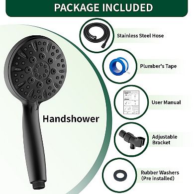 Shower Head 6 Spray Modes Handheld High Pressure Hose Holder