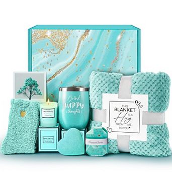 Self Care Spa Gift Basket Flannel Blanket Women
