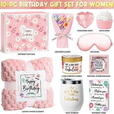 Birthday Self Care Spa Gift Basket Blanket