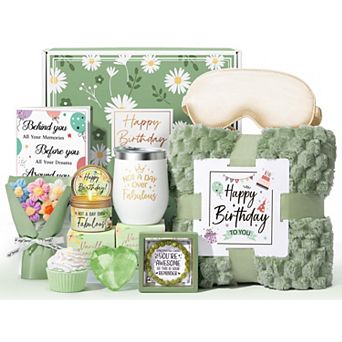Birthday Self Care Spa Gift Basket Blanket