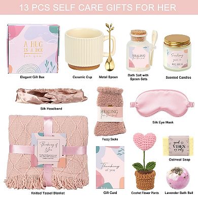 Spa Gift Basket Women Relaxation Care Package Pink