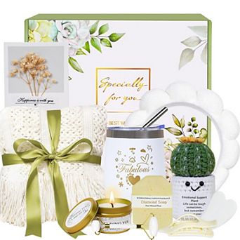 Mother's Day Spa Gift Basket with Cozy Blanket
