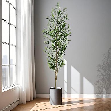 Artificial Olive Tree Faux Leaves Fruits Home Office Decor