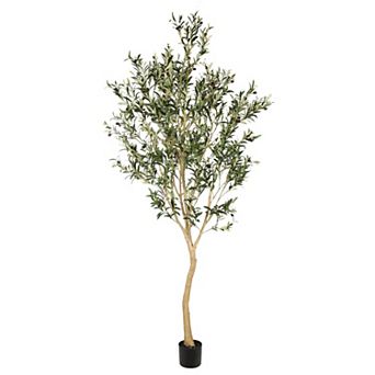 Artificial Olive Tree Faux Potted Silk Branches Fruits Home Decor