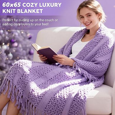 Lavender Self Care Spa Gift Basket with Blanket