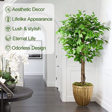 Ficus Artificial Tree Curved Trunk Home Decor