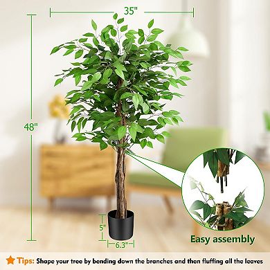 Ficus Artificial Tree Curved Trunk Home Decor