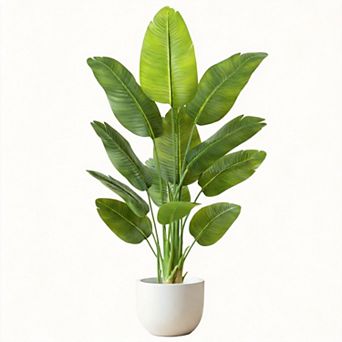 Bird of Paradise Artificial Plant Faux Banana Leaf Tree Indoor Silk Floor Decor