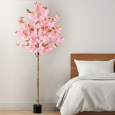 Artificial Cherry Blossom Tree Indoor Decor Faux Pink Sakura