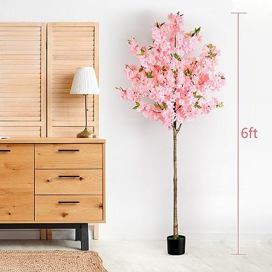 Artificial Cherry Blossom Tree Indoor Decor Faux Pink Sakura