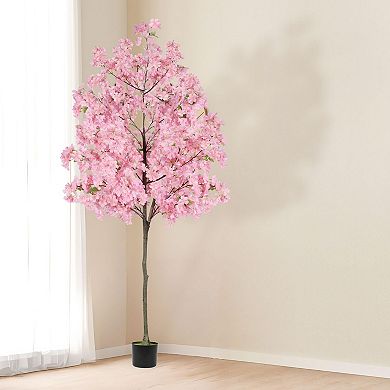 Cherry Blossom Artificial Tree Faux Silk Plant Indoor Decor