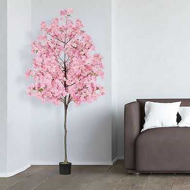 Cherry Blossom Artificial Tree Faux Silk Plant Indoor Decor