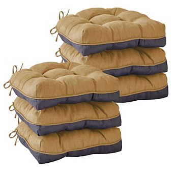 15.5" Chair Cushions Dining Kitchen Indoor Ties Tufted Foam Non Slip
