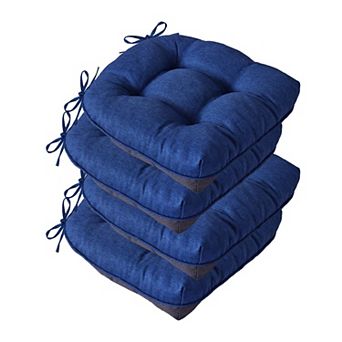 15.5" Chair Cushions Dining Kitchen Indoor Ties Tufted Foam Non Slip