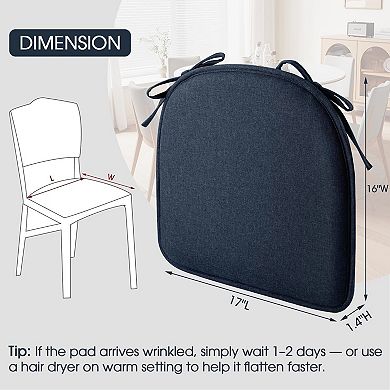 4pc Chair Cushions Dining Kitchen Non-slip Soft Seat Pads Ties