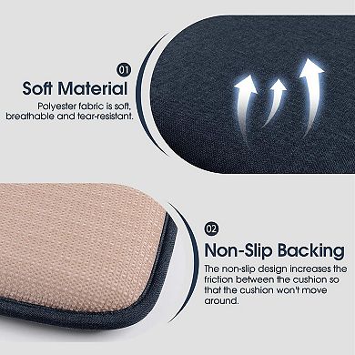 4pc Chair Cushions Dining Kitchen Non-slip Soft Seat Pads Ties