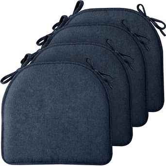 4 pc Chair Cushions Dining Kitchen Non-slip Soft Seat Pads Ties