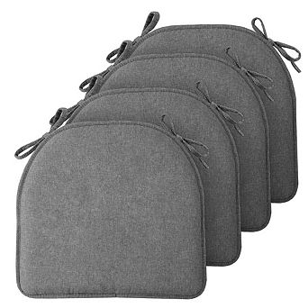 4 pc Chair Cushions Dining Kitchen Non-slip Soft Seat Pads Ties
