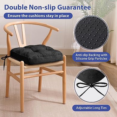 Tufted Chair Cushions With Ties Non Slip Backing