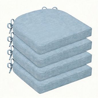 Chair Cushions Non Slip Memory Foam With Ties Washable Covers Kitchen Dining Pads Set