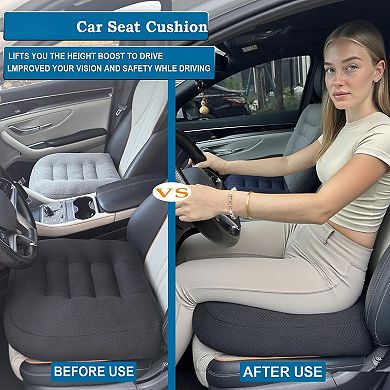 Large Seat Cushion Extra Thick Booster Office Car Breathable Anti-slip Black