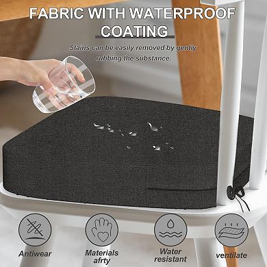 Chair Cushions Dining Waterproof Non-slip Foam Pads With Ties